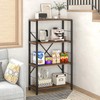 FOLUBAN Small Bookshelf, 3 Tier Rustic Book Shelf with Storage,