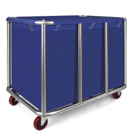 Commercial Laundry Cart with Wheels, 470L Industrial Rolling Laundry Basket, Large Heavy Duty Laundry Sorter with Watertight Oxford Bag & Sturdy Steel Frame for Home, Hotel, Hospital, 440 lbs (Blue)
