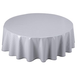 Home Direct Round Oilcloth PVC Wipe Clean Tablecloth 140cm 55" Light Grey