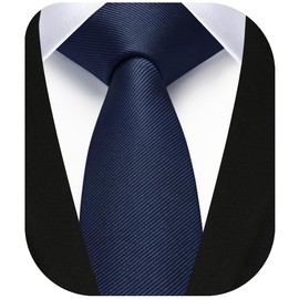 Enlision Navy Blue Tie Silk Skinny Ties For Men Solid Color Slim Necktie Classic Formal Tie For Wedding Party Business 4cm