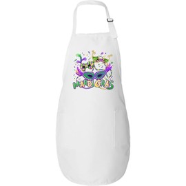 inktastic Mardi Gras Masks and Beads Adult Apron White 39a94