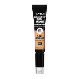 Revlon ColorStay Skin Awaken Corrector 5 en 1, Maquillaje facial ligero, cremoso y duradero con cafeína y vitamina C, para imperfecciones, círculos oscuros y enrojecimiento, 040 Medium, 0.27 fl oz