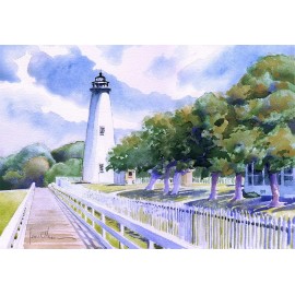 Bella Terra Ocracoke Island Lighthouse, Outer Banks, North Carolina. James Mann Notecards - Boxed Set of 6