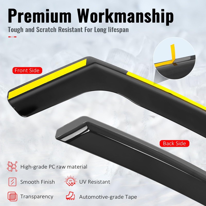 IKON MOTORSPORTS in Channel Window Visors Compatible with 2014-2019 Toyota