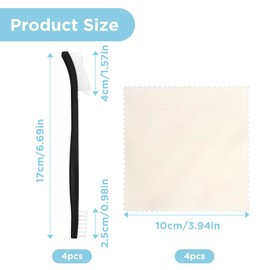 Ajcotahm 4 PCS Nylon Brush Small Cleaning Brush Double-Ended Jewelry Cleaning Brushes with Microfiber Cloths Abs Plastic Handle & Nylon Bristles for Jewelry Glasses Car Detailing