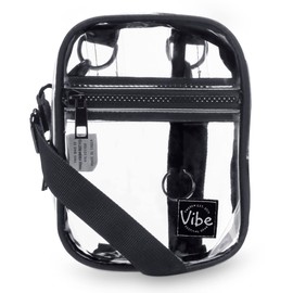 Vibe Festival Gear Small Crossbody Sling Bag for Women Men 5in1 Multi-Use from (rPET) Recycled Polyester Belt Bag Cross Body Backpack Fanny Pack Purse - Transparent