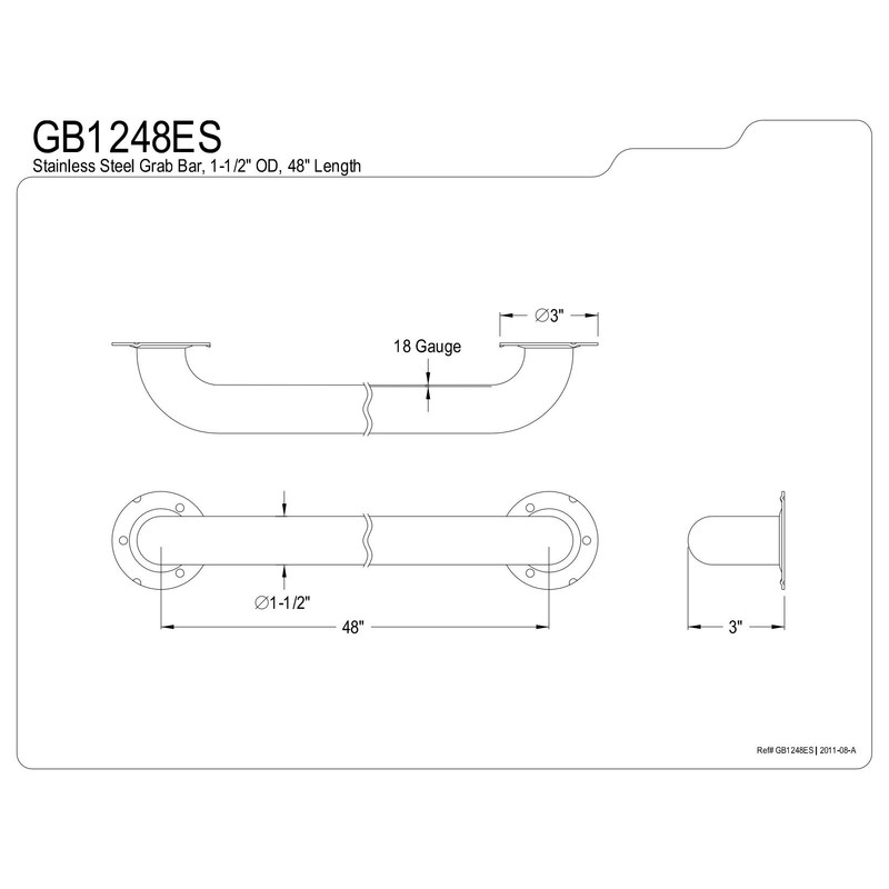 Kingston Brass GB1248ES Designer Trimscape Exposed Flange ADA 48-Inch Grab