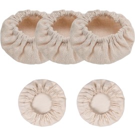 Bread Basket, Lining, Fermentation Basket, Cloth, Liner, Bread Basket, Cloth Cover, Stretchable, Pastry Tools, Baking Supplies, Beige, Set of 5 (Diameter 8-10 cm)