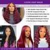 ELFSECRET 30 Inch Burgundy Loose Wave Lace Front Wig Human