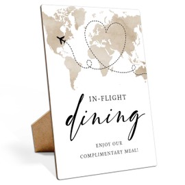 Airplane Baby Shower Sign, In-Flight Dining, Baby Shower Decorations, 8×11 Wooden Play Sign with Stand, Airplane Boy Baby Shower, Greenery Baby Shower Decorations - LP041