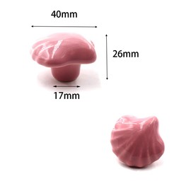 White Drawer Knob Ceramic Cabinet Knobs Kids Room Handle Pull Shell Shape for Dresser Drawers (Pack of 8 Screws Included)