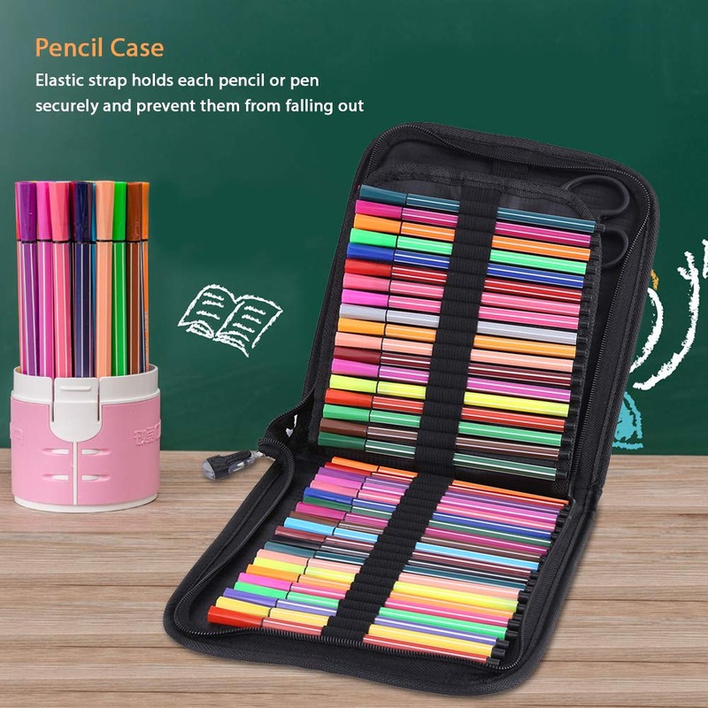 Zerodis Pencil Case, Black Marker Bag for Class Home School