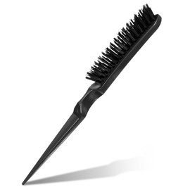 Teasing Boar Bristle Hair Brush for Women, Black Teasing Hair Brush Nylon Bristles Salon Styling Edge Boar Bristle Teasings-Brushs for Fine Comb Hair-Brushs for Edge Control Backcombing