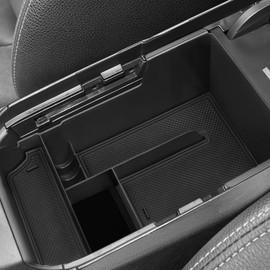 Hugeek Center Console Organizer Tray Compatible with Mazda 2020-2026 CX-30 CX30 Accessories Armrest Storage Box ABS Console Insert Tray Container (Black Mat)