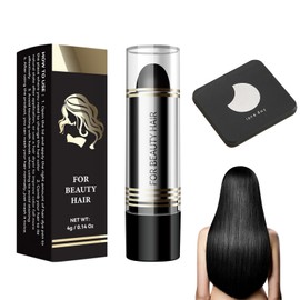 Haarfarbstift und Klappspiegel, Schwarzer Haarfarbstift, Haarfarbe Stift Temporäre Hair Color Lippenstift Haarfärbemittel, Haarschutz und sanfte Pflege, schwarz, shampoos3 (5)