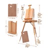 DJAR French Easel with Shoulder Strap, Adjustable Beech Wood Art