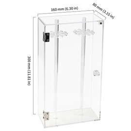 DAKFOOK Acrylic Necklace Holder Box, Dustproof Rotatable Necklace Display Stand, 24 Hooks Clear Acrylic Necklace Organiser Jewellery Holder for Necklaces, Pendants, Bracelets, Earings