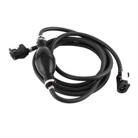 Fuel Hose, 300 cm Black PVC Rubber + Metal Outboard Motor Oil Line, Age-resistant, Leak-Proof Oil Line for Outboards