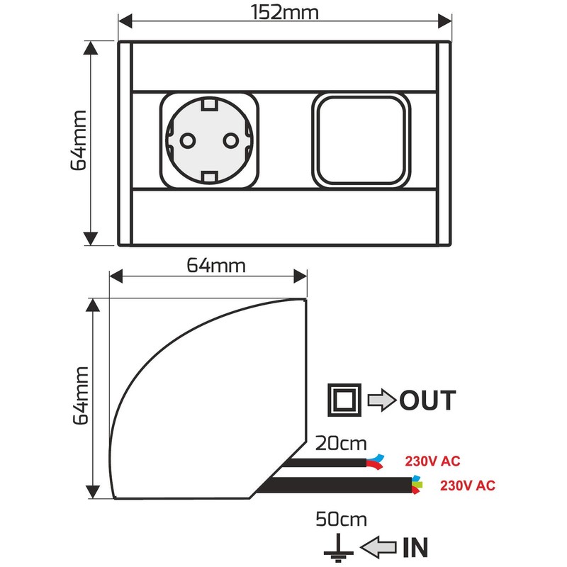Aluminium Power Strip Switch