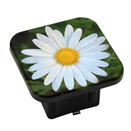 Swono White Daisy Trailer Hitch Covers, Bloom White Daisy Flower in Grass Cute Hitch Covers Fits 2 Inch Receiver, Rubber Receiver Tube Hitch Plug for RV SUV Trucks and Cars