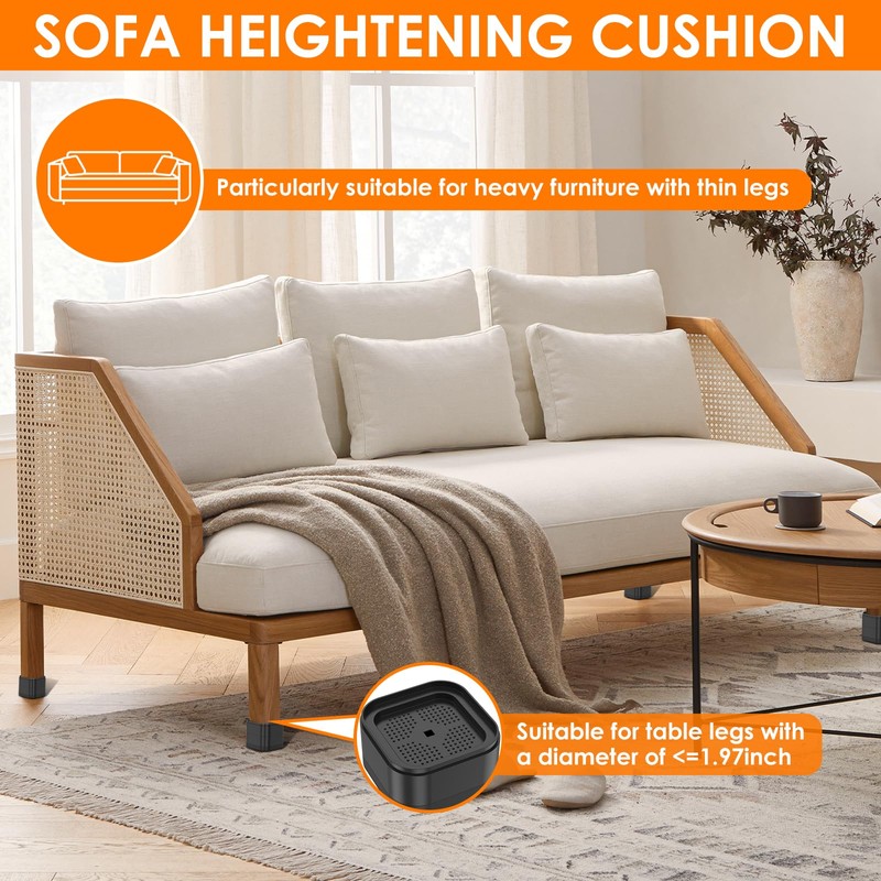 16 Piece Adjustable Furniture Risers with Nonslip Bottom Stackable Bed