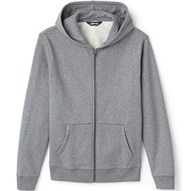 Lands' End Adult Zip Front Sweatshirt Medium Pewter Heather