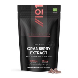 Organic Cranberry Extract 52,500mg – 180 Vegan Capsules – High Strength 52.5mg Anthocyanins Cranberry Extract (Vaccinium Macrocarpon) – by Alpha01