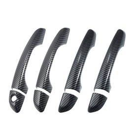 X AUTOHAUX 4pcs ABS Exterior Side Door Handle Cover Trim for Hyundai Elantra 2017 2018 2019 2020 Carbon Fiber Pattern Black Outer Door Handle Cover Decoration