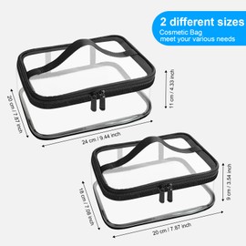 Aucuu Kulturtasche Transparent,2 Stück Kosmetiktasche Durchsichtig, wasserdichte PVC-Reise-Waschtaschen, TSA-zugelassene Make-up-Taschen, für Familie, Männer un Frauen