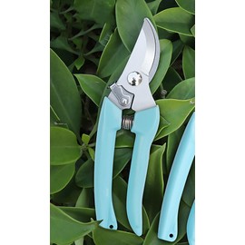 2pcs Garden Flower Shears Pruning Shears 6.9 inches Scissors Heavy Duty Plant Scissors for Cutting Flowers, Trimming Plants, Bonsai, Fruits Picking (Blue Handle 2pcs)