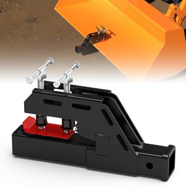 2025 New Upgraded Clamp on Trailer Hitch, Matte Black Clamp-on Tractor Bucket Hitch 2" Ball Mount Receiver Adapter for Kubota Tractor Bucket, Bucket Trailer Hitch Attachment Accessories