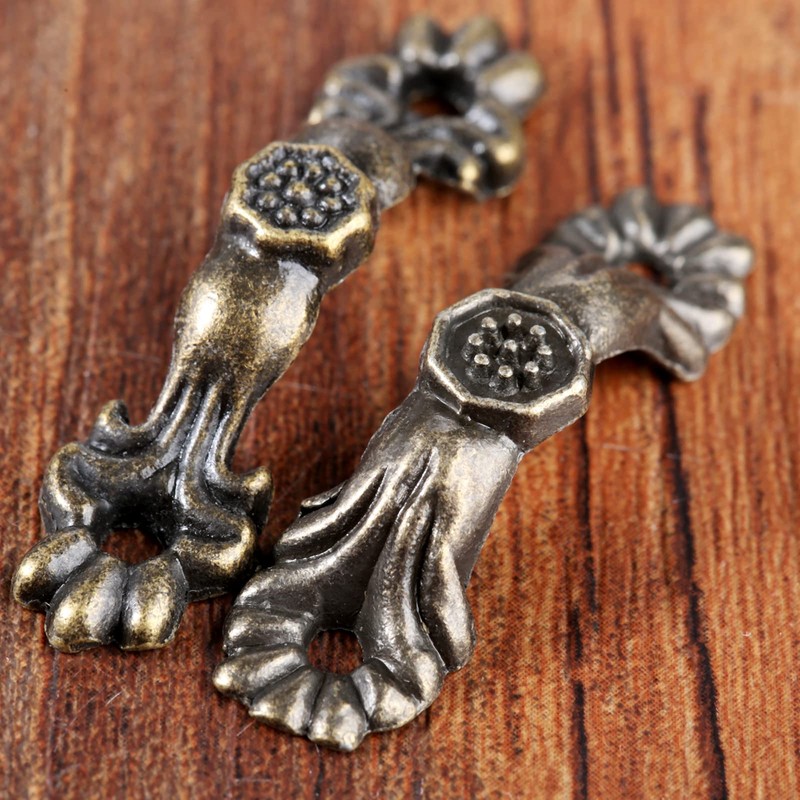dophee 10Pcs Antique Brass Decorative Pulls Handles for Mini Jewelry