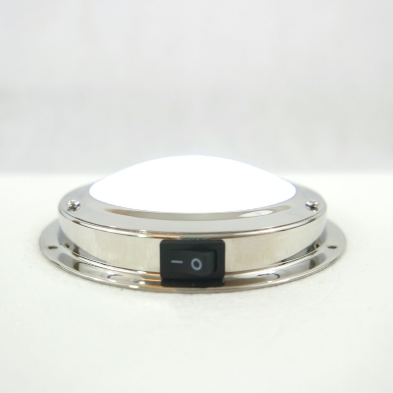 MiDMarine LED Boat Dome Light Stainless Steel with integral switch,