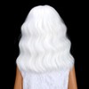 BERON White Short Bob Kids Wig Wavy Wigs with Bangs