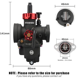 NIBBI PE22 carburetor Kit, 22mm Carburetor Kit with Carb Jets - Fit for 110cc 125cc 130cc Dirt Bike Pit Bike Apollo TaoTao Lifan Kayo SSR