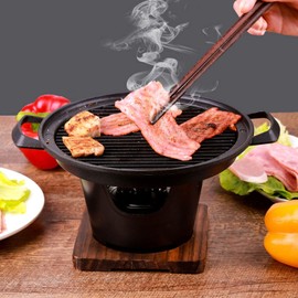 BBQ Charcoal Grill Portable Mini Korean Barbecue Grill Stick Non-Stick Smokeless Table Grill Camping Grill Stove Alcohol or Charcoal Grill