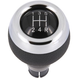 Recambo Gear Knob 5 Gears Suitable for Mini R55 R56 R57 R58 R59 R60 2006-2016 Plug & Play Car Gear Lever Black Chrome