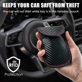 Faraday Key Fob Protector, Faraday Bags RFID Faraday Pouch Car Key Fob Signal Blocker Blocking Pouch (Medium-Faraday Bag)