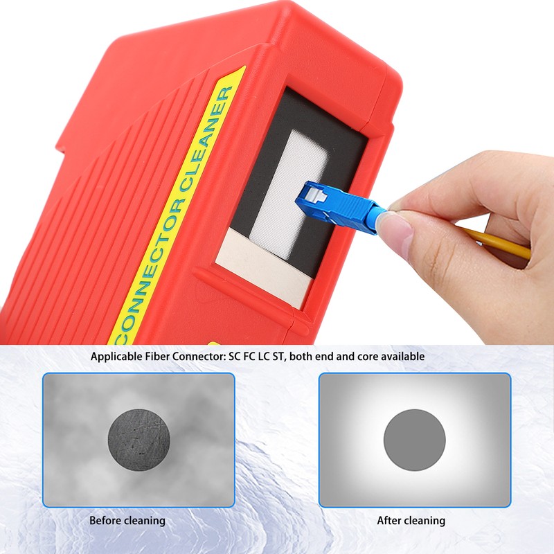 Red Optical Fiber Cleaning Box Compact Lightweight SC FC LC