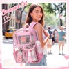 SilTriangle 3 Pcs Initial Clear Backpack with Lunch Bag Pencil