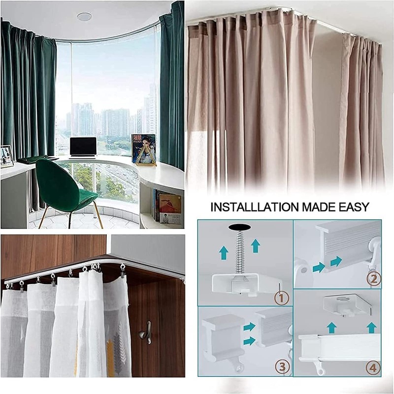 5 Meters (16.4FT) Flexible Bendable Ceiling Curtain Track,Room Divider, Window
