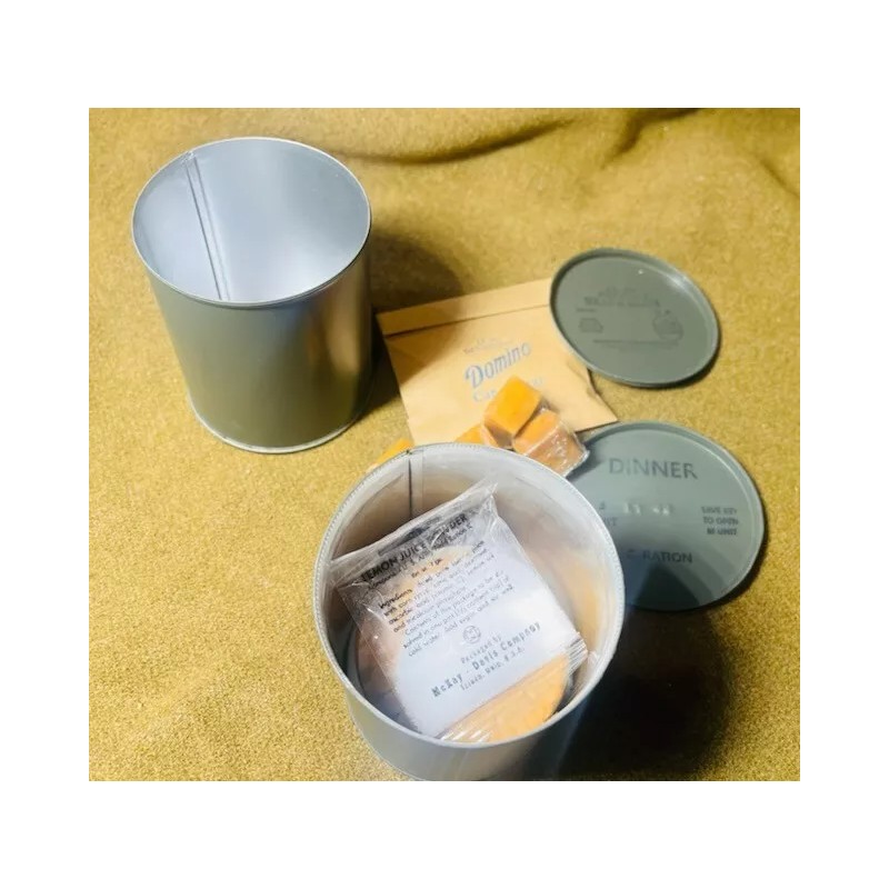 Late WWII OD C Ration DINNER - Fully Edible, Reusable