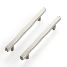 Ravinte 5 Pack 8-13/16" Square Cabinet Pulls Brushed Nickel Stainless Steel Kitchen Cupboard Dresser Handles Cabinet Handles 8-13/16" Length, 6-3/10" Hole Center