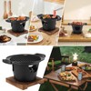 Portable Charcoal Grill with Wooden Frame - Durable Hibachi Grill