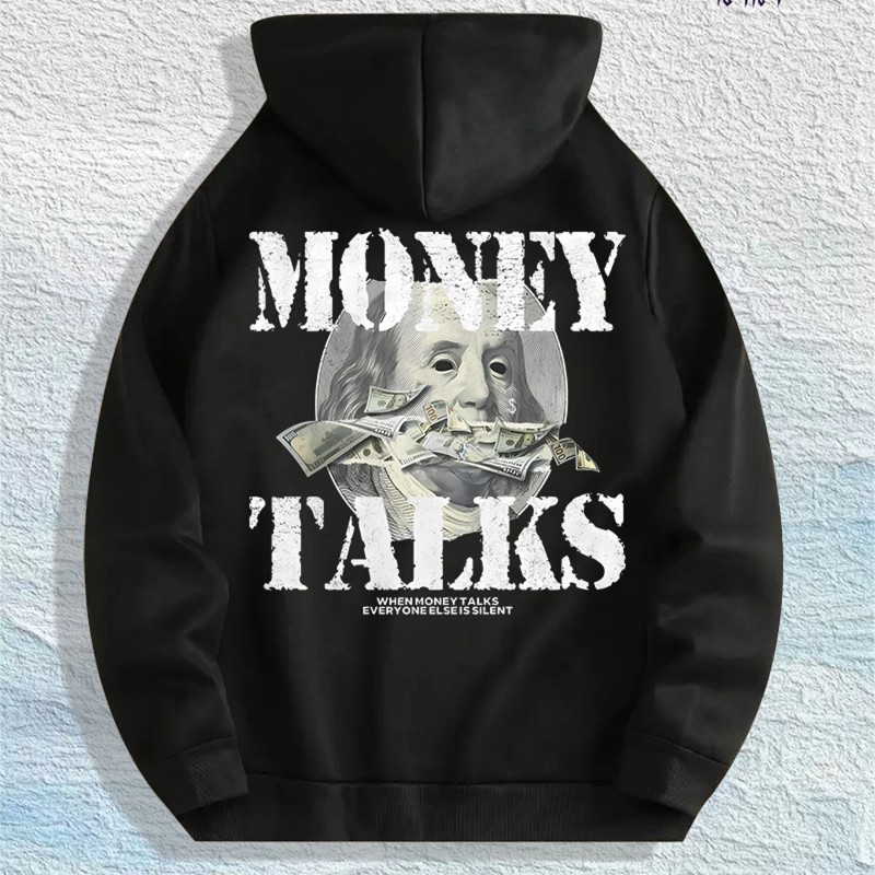 Money Talks Graphic Hoodie 100% Cotton US Warehouse 7 ColorsColor: