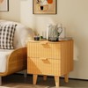 Urban Deco Fluted Nightstand with Storage, Mid Century Modern Nightstand,