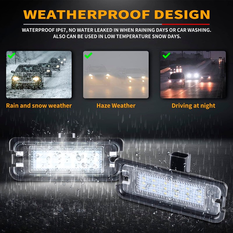 Gempro LED License Plate Light for Ford Mustang 2015-2023 Rear