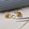 Yellow Citrine Rough Stone Crystal Point Dangle Earrings for Women,