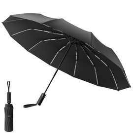 Oziral Automatic Pocket Umbrella, Windproof Umbrella, Durable, Waterproof, Equipped with 12 Reinforced Ribs and 132 Mini Ribs, Easy to Carry, Automatic Opening and Closing