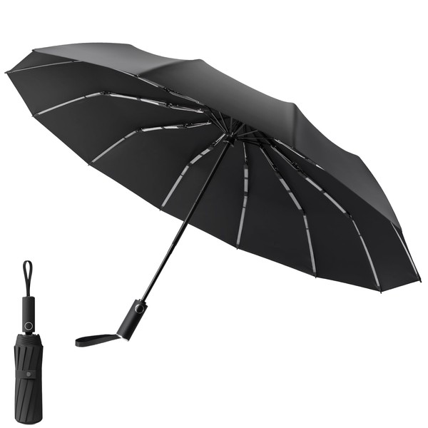 Oziral Automatic Pocket Umbrella, Windproof Umbrella, Durable, Waterproof, Equipped with